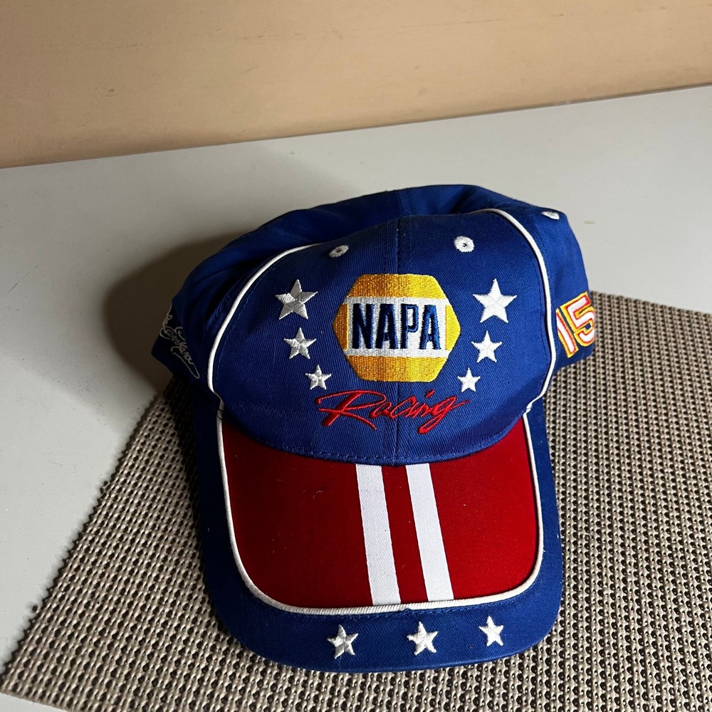 NAPA Racing NASCAR Hat Blue Red White Stars Number 15 Adjustable Baseball Cap